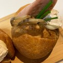 ミニフランスで　　チーズとソーセージ、蓮根サンド